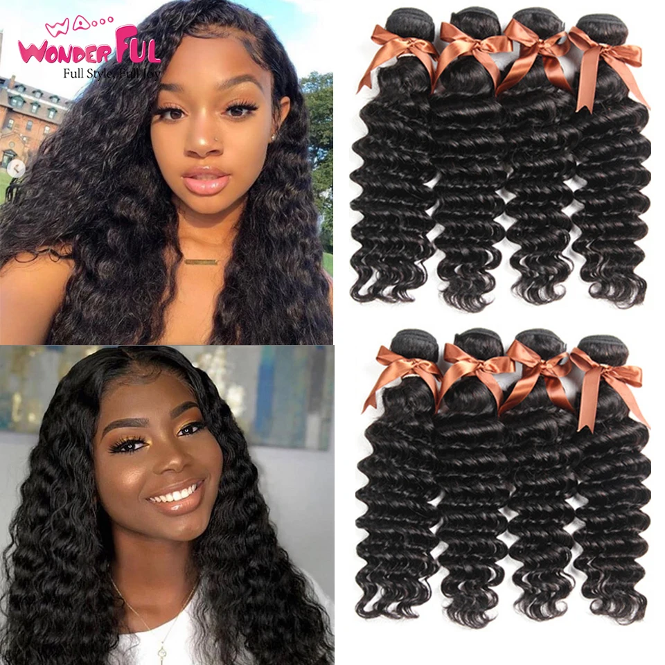 

Brazillian Bundles Wholesale Hair 100% Human Hair Deep Wave Bundles Human Hair Bundles Brazillian Deep Wave Bundles 10 -28Inch
