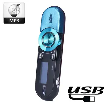 

USB LCD Screen 16G Support Flash TF Player MP3 Music Play FM Radio Mini Blue