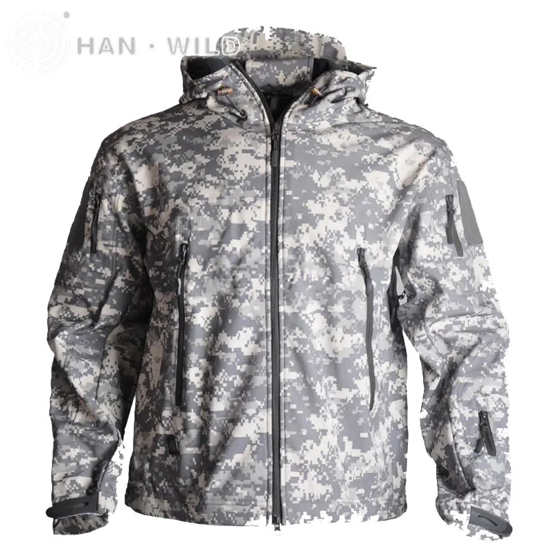 Армейская тактическая одежда для плавания “мокрого” типа Softshell куртка TAD Открытый камуфляжная охотничья одежда для Пеший туризм кемпинг ветрозащитный с капюшоном пальто S-XXXL - Цвет: ACU
