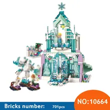 10664 Elsa’s Magical Ice Palace Block Set Anna Olaf Building blocks Kids Bricks Toys Compatible with 41148 Girl Toy