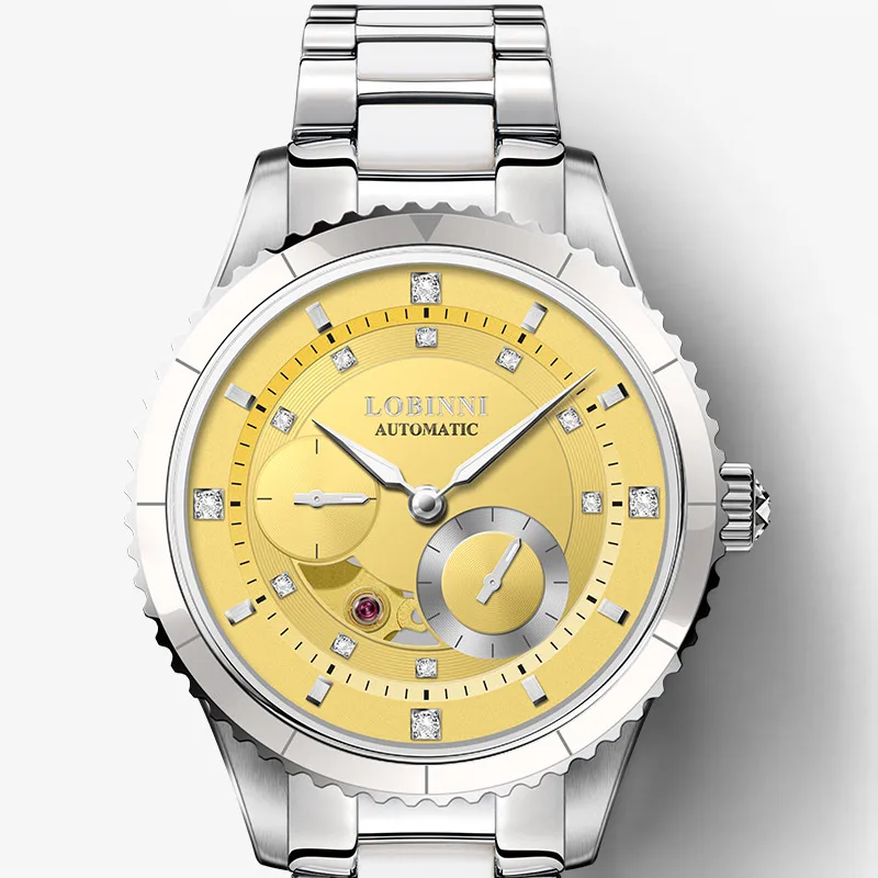 Top Luxury Brand LOBINNI Women Watches Japan MIYOTA Automatic Mechanical Clock Sapphire Diamond Skeleton Ladies Watch L2018-2