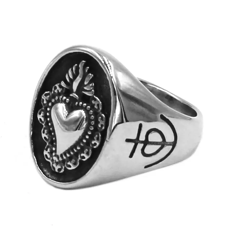 Fashion Crown Heart Ring Stainless Steel Jewelry Celtic Knot Motor Biker Symbol Wedding Ring for Women Girls Wholesale SWR0773A