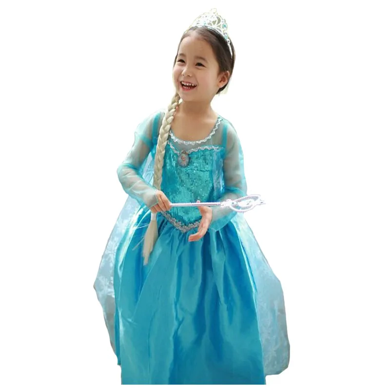 Платье снежной королевы Эльзы для девочек платье для костюмированной вечеринки костюм принцессы Анны детская одежда платье на Хэллоуин рождественское платье для ребенка