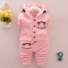 baby clothing set autumn 2016 new boy and girl 0-4 years baby coat pants two-pieces set children’s Velvet sport clothing suit