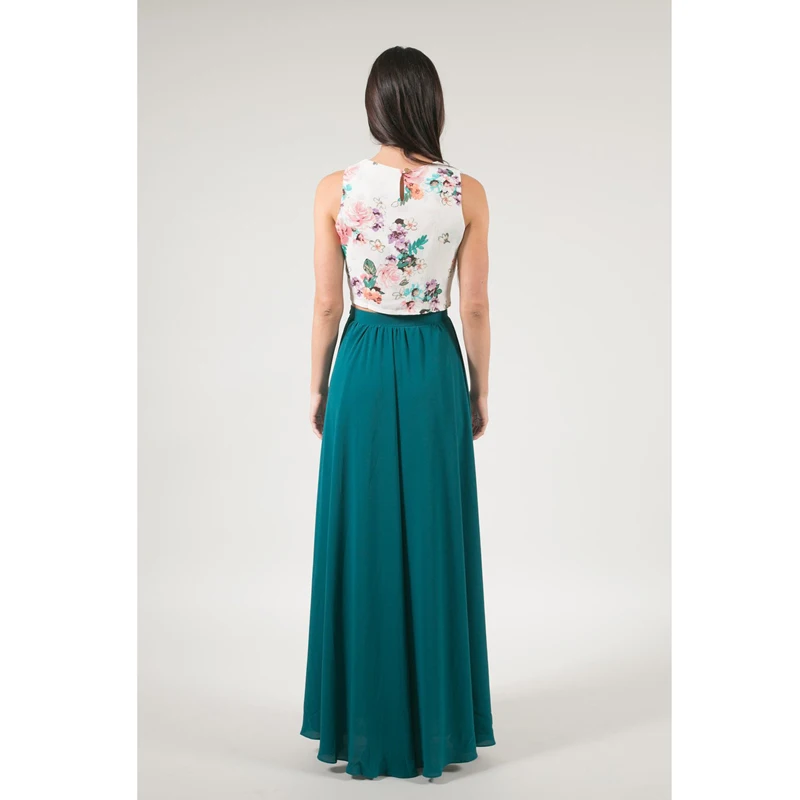 Saias para Nupcial Long a Linha da Dama de Honra Especial Verde Modest Chiffon Custom Made A-line Boho Saia Saias 2021 Femininas 5 Custom Made A-line Boho Long A Linha