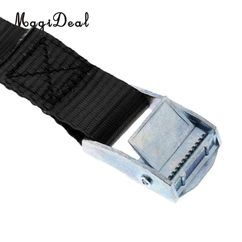 MagiDeal 4x Heavy Duty Tie Down Straps with Cam Buckle for Cargo Tie Down, Car Roof Rack, Luggage Kayak Carrier 2.5m Black