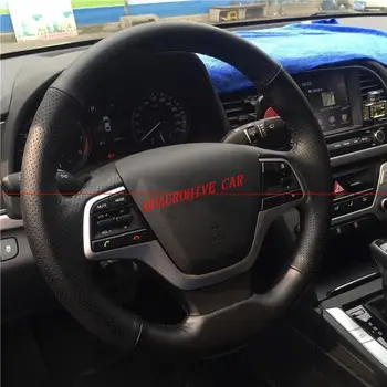 

QDAEROHIVE Artificial micro fiber Leather Car Steering Wheel Cover for Hyundai Elantra 4 2016-2017 Solaris 2017 Accent 2017-2018