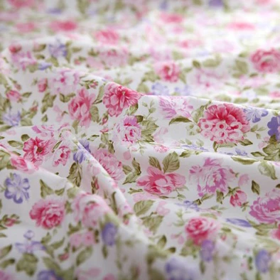 

Booksew 100% Cotton Fabric 1 meter beautiful Pink Roses patchwork for bedding set sewing quilting Cloth by meter 100 cm x160cm