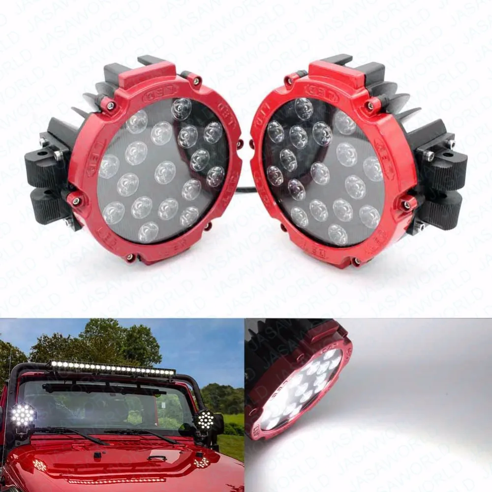 

2pcs 51W Auto Round LED Work Light High Power Spot 4x4 Offroad Car Worklights Lighting Truck ATV SUV Fog Lamp Driving Head light