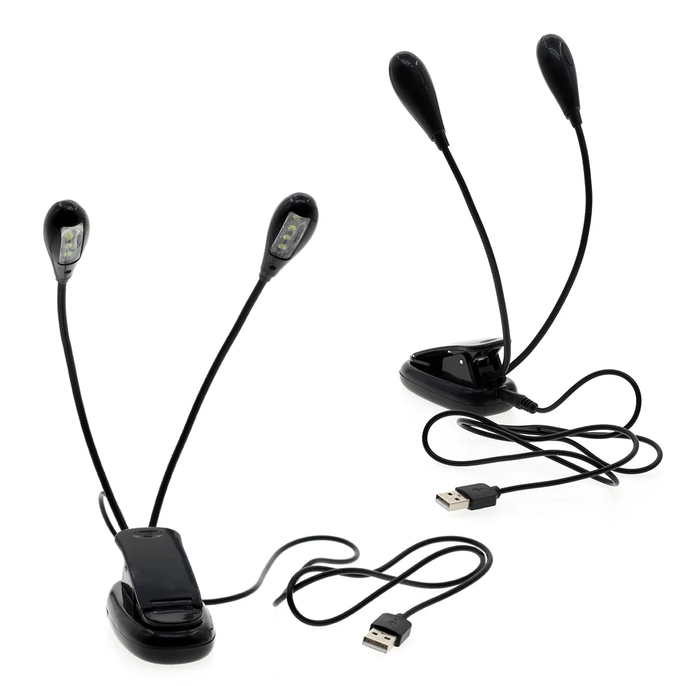  Portable Flexible Bendable 8 LEDs Orchestra Piano Music Score Light Stand Clip Reading Lamp Book Li - 32881462790