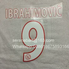 Настроить#9 IBRAHIMOVIC Nameset Zltan печать на заказ имя номер футбольная нашивка значок