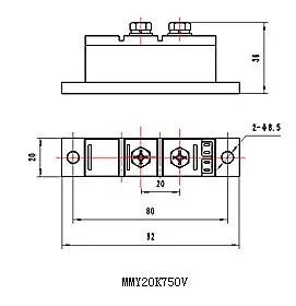 Чувствительный модуль управления: MMY-20K 750 В(размеры установки 80*20