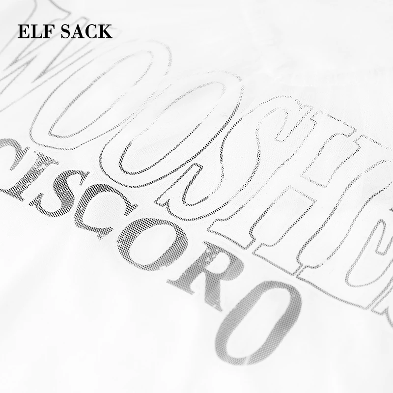 Женское длинное платье рубашка ELFSACK повседневное Сетчатое с рукавами фонариками