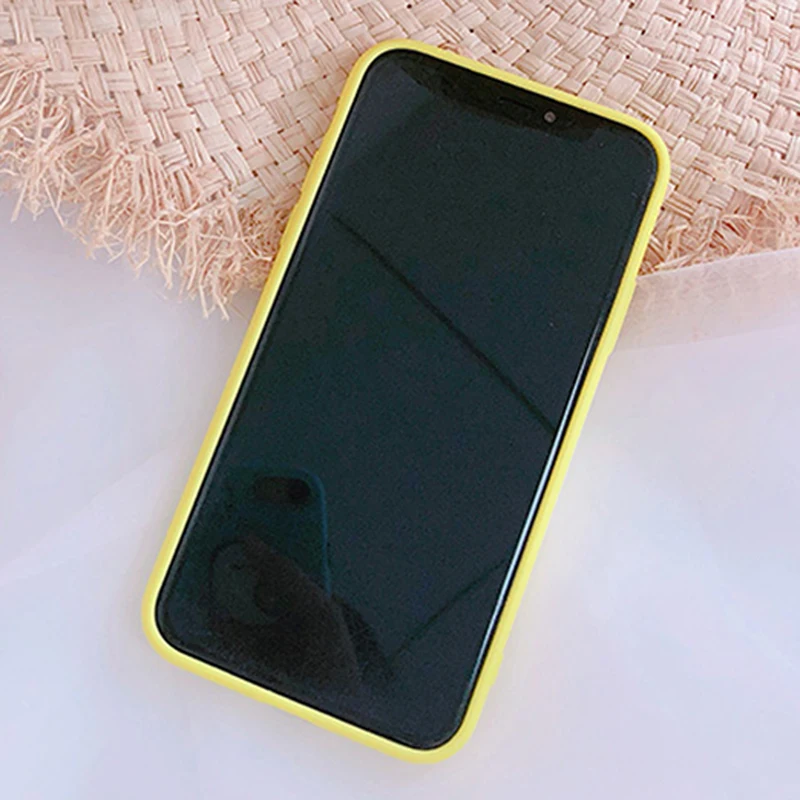Жёлтый однотонный мягкий чехол LACK для телефона iphone 7 Plus милые Высококачественные
