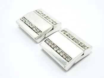 

20mm Flat rhinestone magnetic clasp 20x2mm flat leather clasp