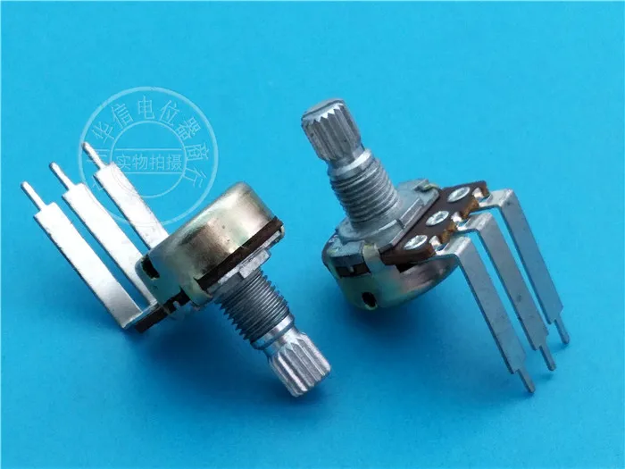 5pcs 148 type single large curved foot Rotary potentiometer B100K / handle length 15MM knurling axis / Volume potentiometer