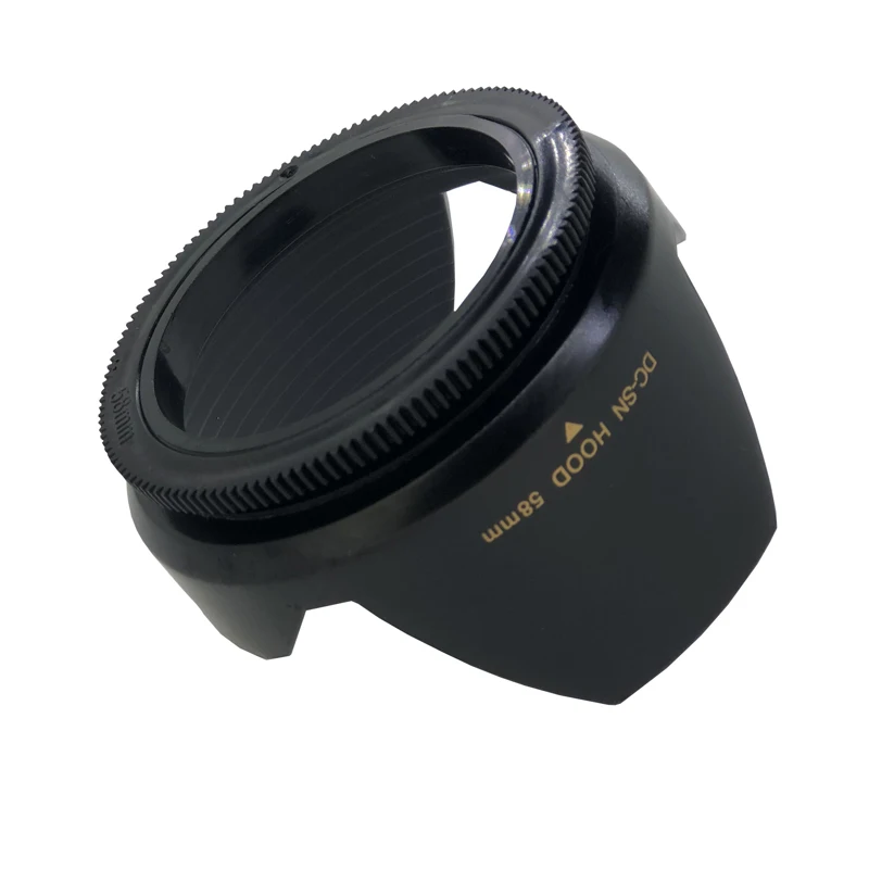 52mm Easy Hood 52mm Lens Hood Set Universal Snap-on Reversible Len Hood with Center Pinch Lens Cap for Canon Nikon Sony Fuji Olympus Panasonic Pentax 18-135mm EF-S Lens