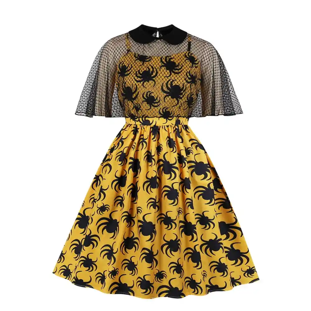 yellow retro dress
