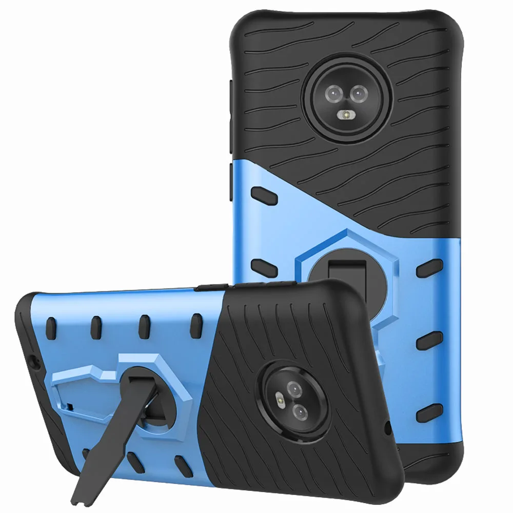 Двухслойный Гибридный армированный чехол для Motorola Moto G6 с поворотной подставкой