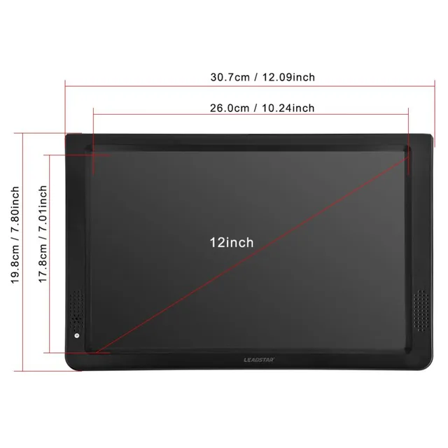 12inch 110-220V Digital Analog Televisions DVB-T-T2 Portable TV for Home Car Airplane For UK Plug