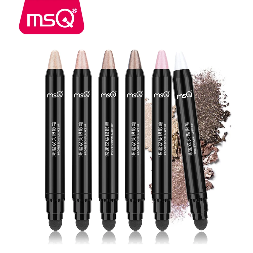 MSQ Eyeshadow Cream Pen Double Ended Cosmetics Eye Shadow Pencil Highlighter Shimmer Makeup