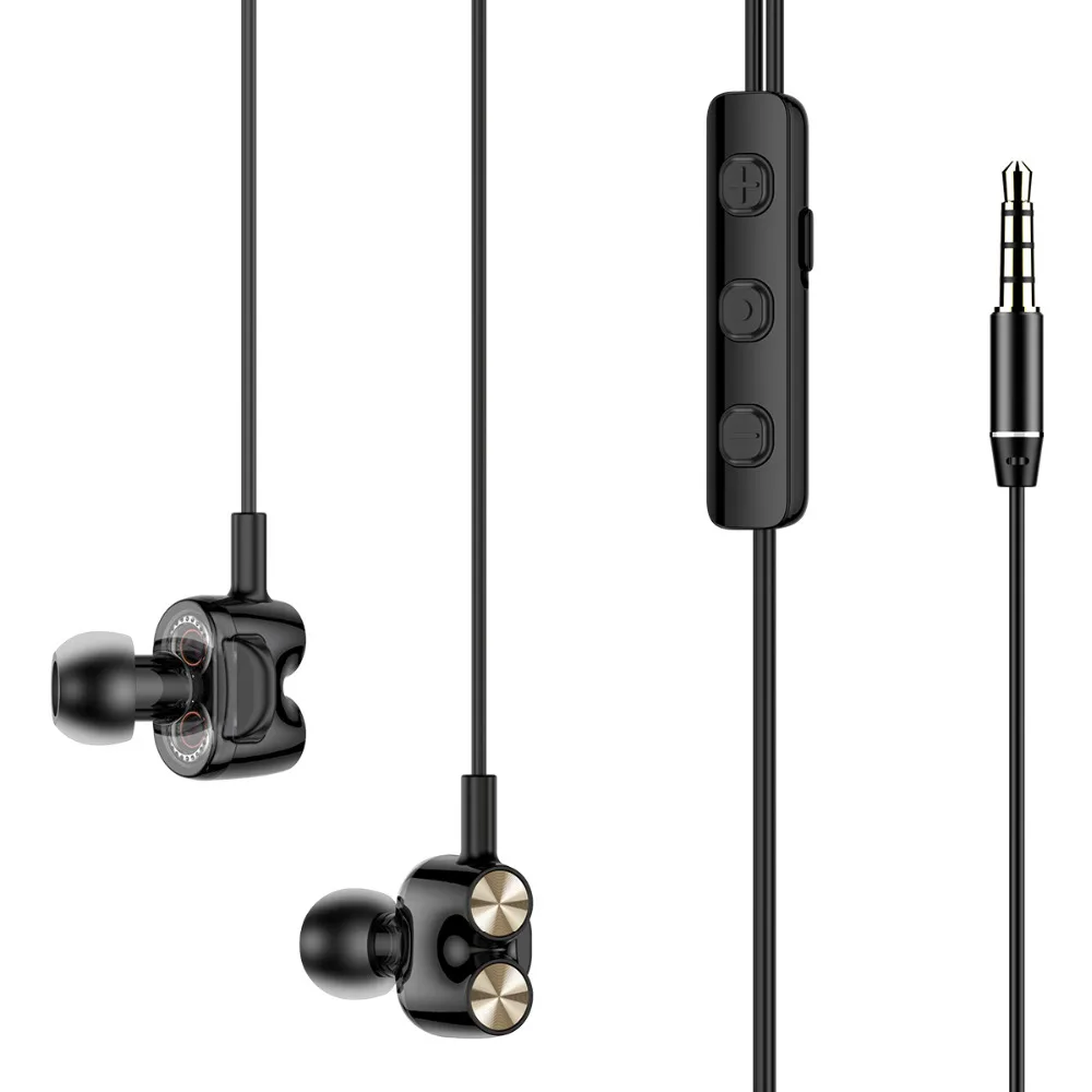 ROCKSPACE новая модель двойной драйвер HiFi Звук глубокий бас наушники Регулировка