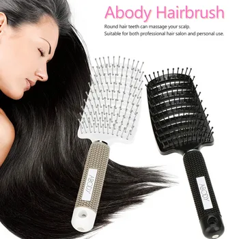 

Abody Nylon Detangle Hairbrush Women Hair Scalp Massage Comb Paddle Hair Brush Wet Hair Brush for Hairdressing Salon Black