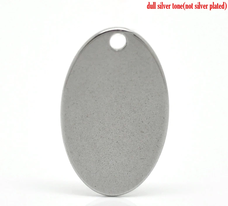 

Stainless Steel Charm Pendants Oval Silver Tone 17.5mm( 6/8") x 11.5mm( 4/8"), 1 Pc new