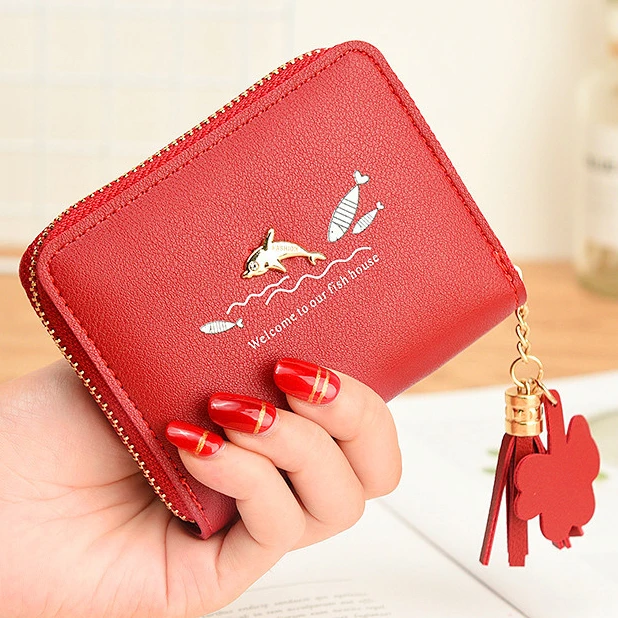 Super Cute Cat Paw Prints Tassel Women Wallet Short Leather Small Wallets  Female Zipper Coin Purses Money Card Holder Handbag - AliExpress