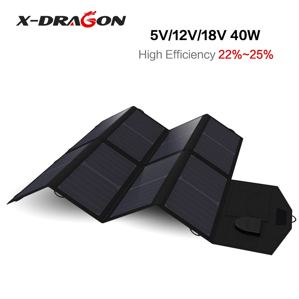 ==> [Free Shipping] Buy Best X-DRAGON Foldable Portable Solar Panel Charger 5V USB+18V DC Solar Chargers for Phones, Tablets, Laptops, Car Battery, Camera. Online with LOWEST Price | 32705145040