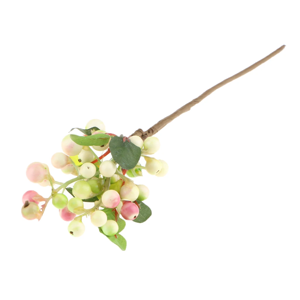 3pcs Artificial Fruits Berry Sprays for Holiday Decorating and Christmas Wedding Flower Arrangements Pink
