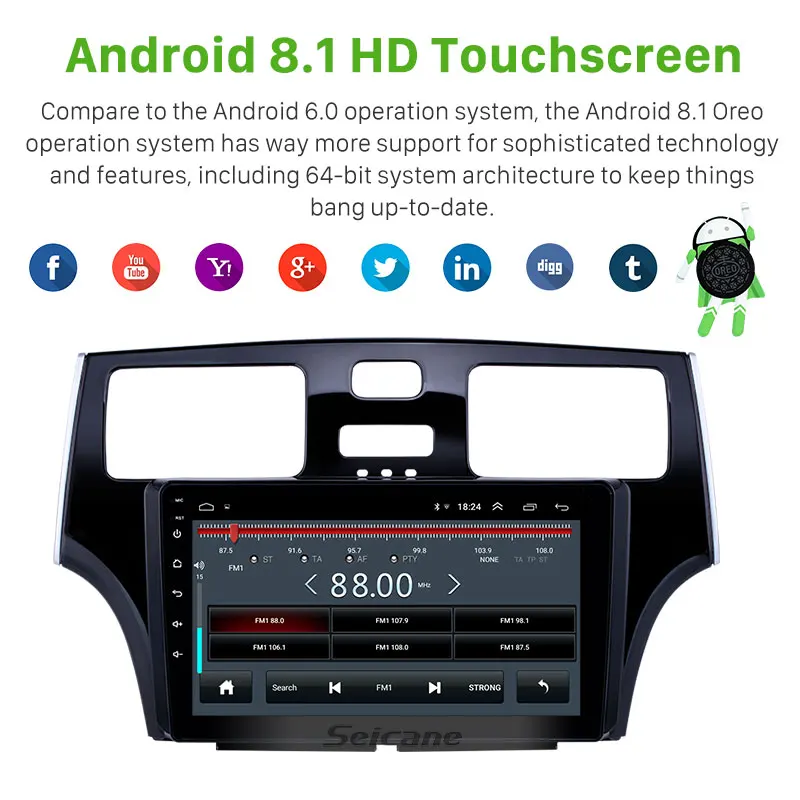Sale Seicane 2din 9 Inch Android 8.1 GPS Car Radio For 2001 2002 2003 2004 2005 Lexus Multimedia Player Touchscreen Head Unit Wifi 2