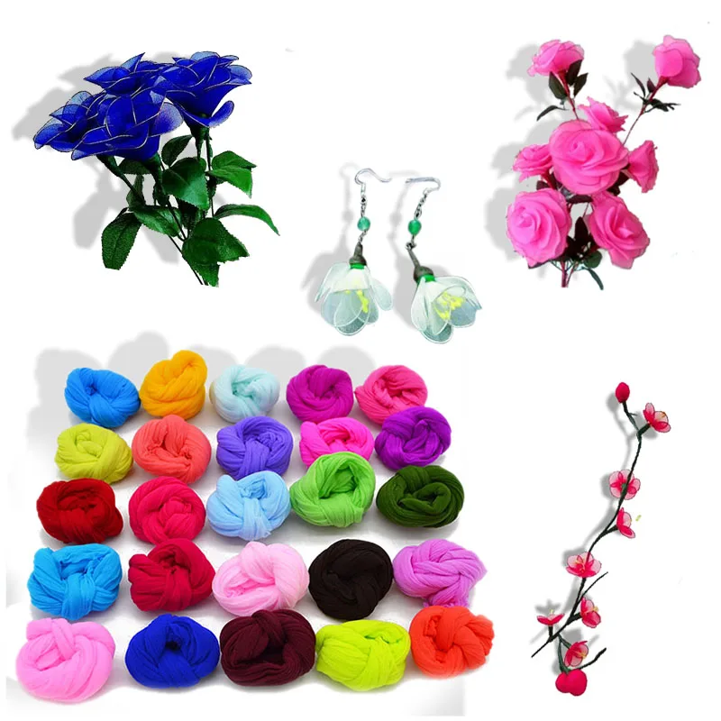 

5Pcs Nylon Tensile Stocking Multicolor Flower Material Accessories Handmade DIY Nylon Flower Wreath For Wedding Party Decoration