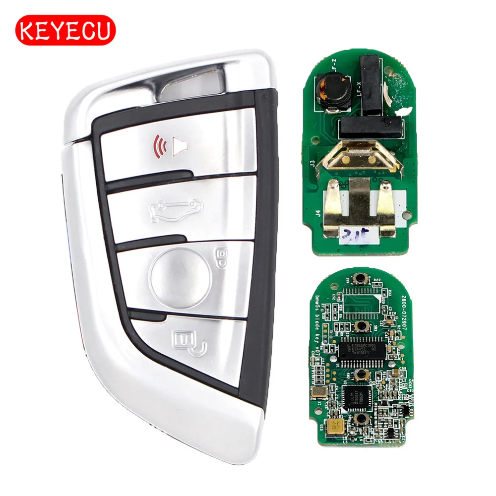 Keyecu CAS4+ дистанционный ключ-брелок от машины 4 кнопки 315 МГц/433 МГц для BMW, Возраст 1, 2, 3, 4, 5, 6, 7, серия X1 X3 F шасси FEM 2011- серебро