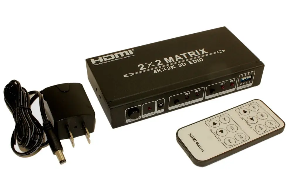 

HBUDS 2 IN/2 OUT HDMI Amplified TRUE MATRIX (Video/Audio) 3D,4Kx2K @30Hz Support