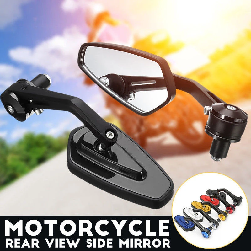 

1 Pair Universal 7/8" Round Handle Bar End Motorcycle Rear Mirrors Motorbike Scooters Rear View Side Mirrors FOR Cafe Racer