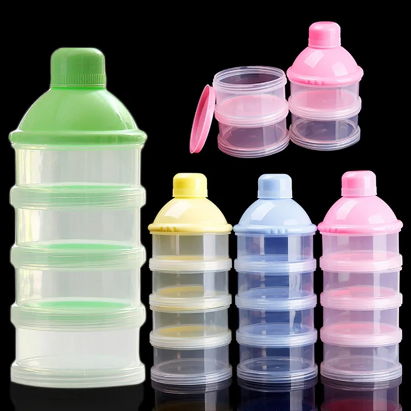 Portable Four Layers Infant Milk Powder Container Newborn Baby Feeding