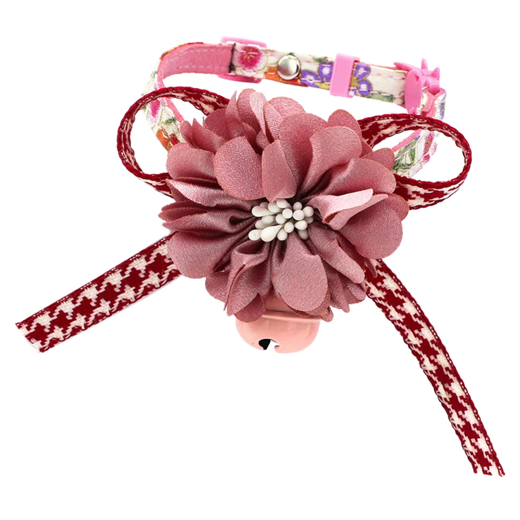Flower Bell Decorative Flowers Printed Collar For Kitten Kitty Cat