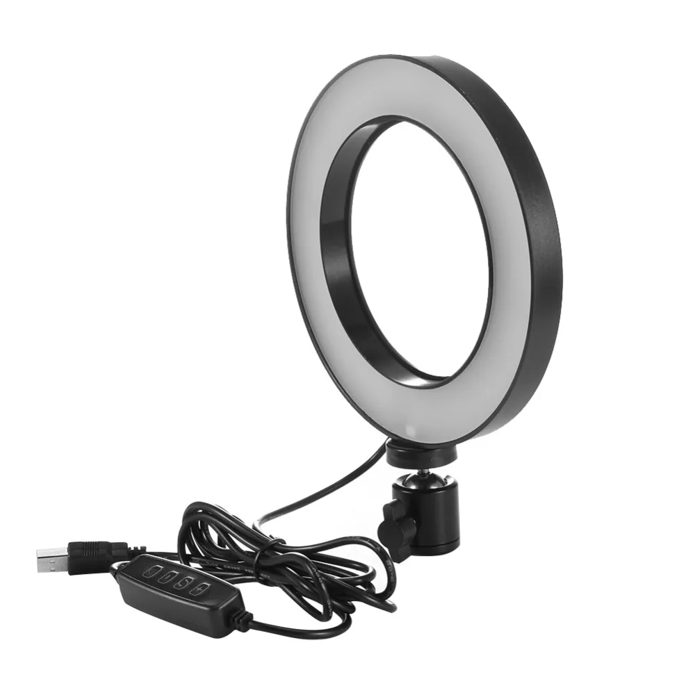 Переносной светодиодный кольцевой светильник для студийной камеры с регулируемой яркостью, кольцевой светильник для видеосъемки, кольцевой светильник