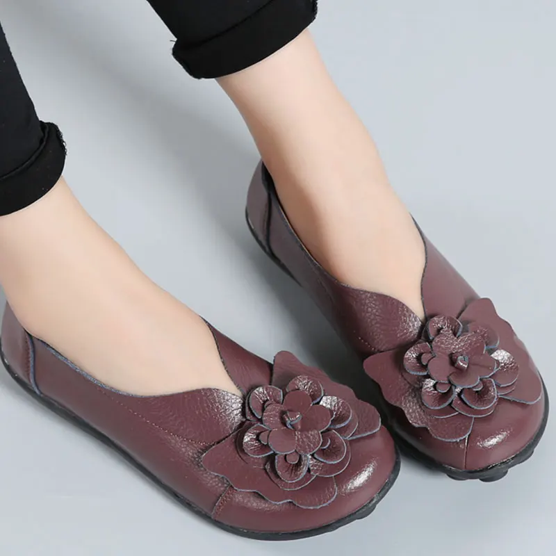 Женская обувь на плоской подошве; дизайнерские женские лоферы; женская обувь из натуральной кожи; женские мокасины; женская повседневная обувь; Размеры 35-44; A051 - Цвет: coffee