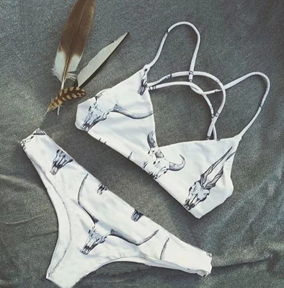 

Push Up Bikini Set White Marble Pattern Women Swimwear Sexy Swimsuit Plus size