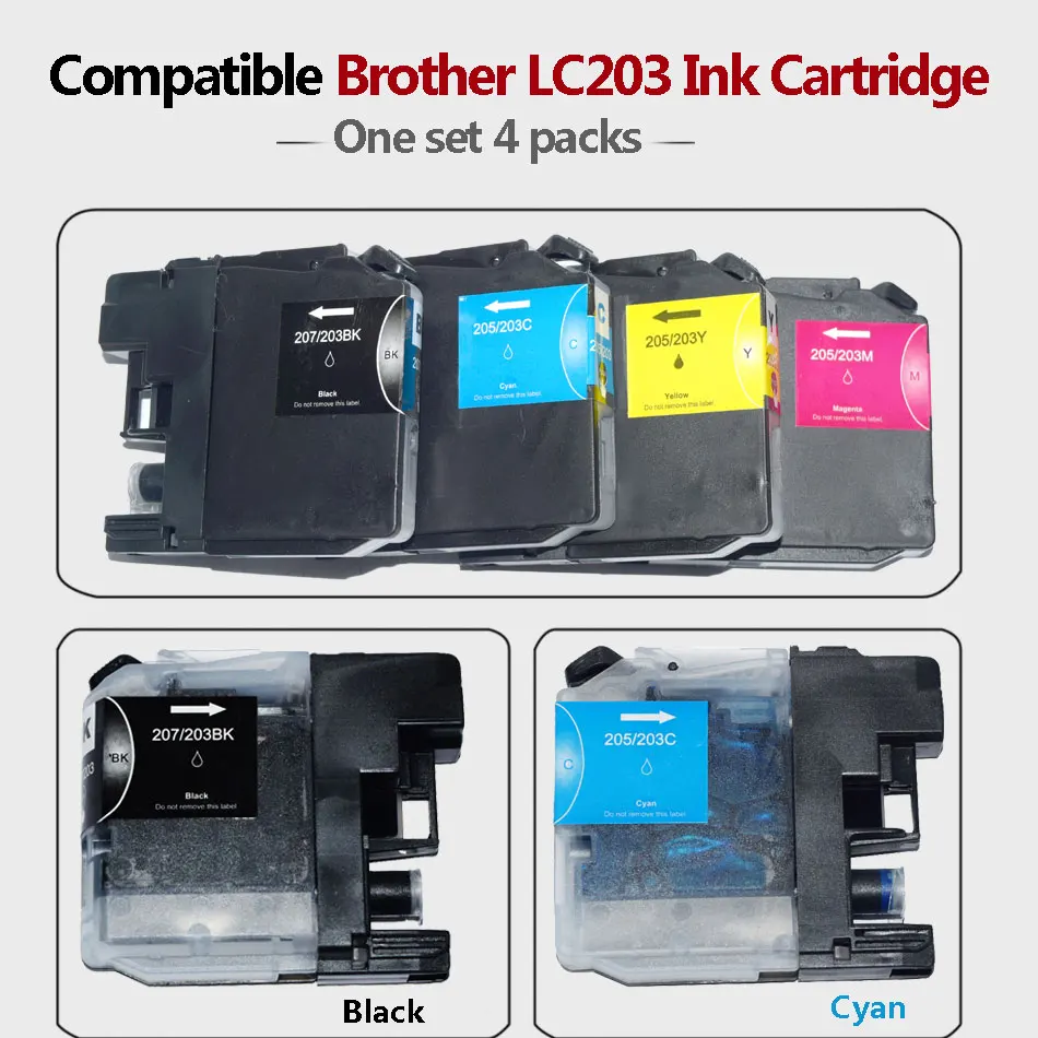 

4x LC203 XL чернильные картриджи, совместимые с фотографиями