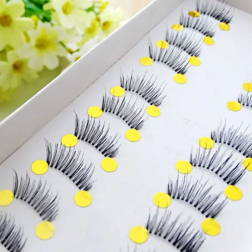 10 пар натуральные черные мягкие Накладные ресницы|false eyelashes|eye lashesfalse eye lashes |