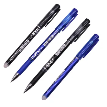 

2 pcs Gift Pen 0.5mm Bullet Nib Erasable Pen Refills Blue And Black Student Stationery Writing Pen Promotional Stationery