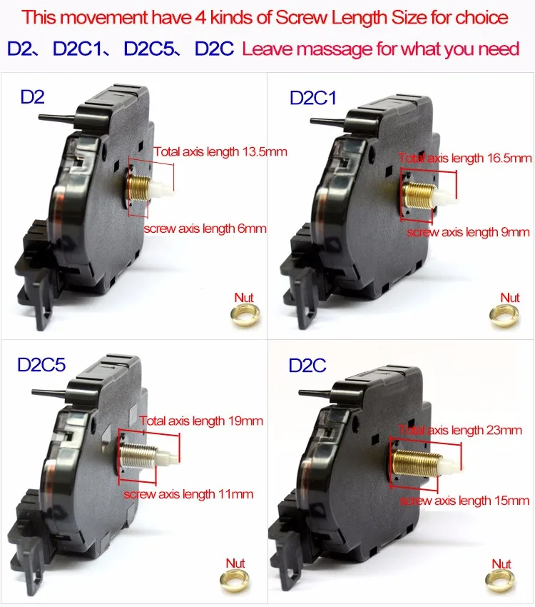 12888 маятниковый механизм 4 вида винт длина пластиковый механизм с руками шаг принадлежность для часов кварцевые DIY наборы