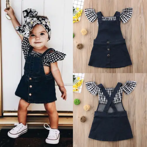 Детский джинсовый комбинезон на бретелях с рукавом летучая мышь | Мать и ребенок