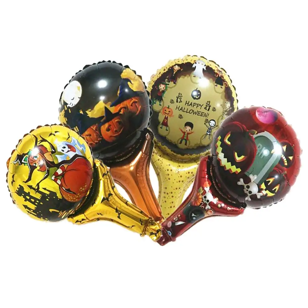 

1pcs Halloween Handheld Black Cat Pumpkin Sticky Holiday Decoration Foil Balloon Inflatable Toys Helium Balloon Party Supplies