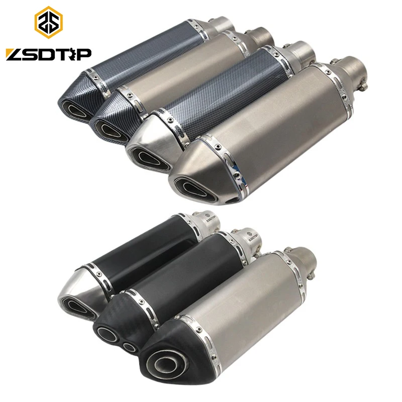 ZSDTRP 38 51mm Universal Stainless Steel Motorcycle Carbon Fiber
