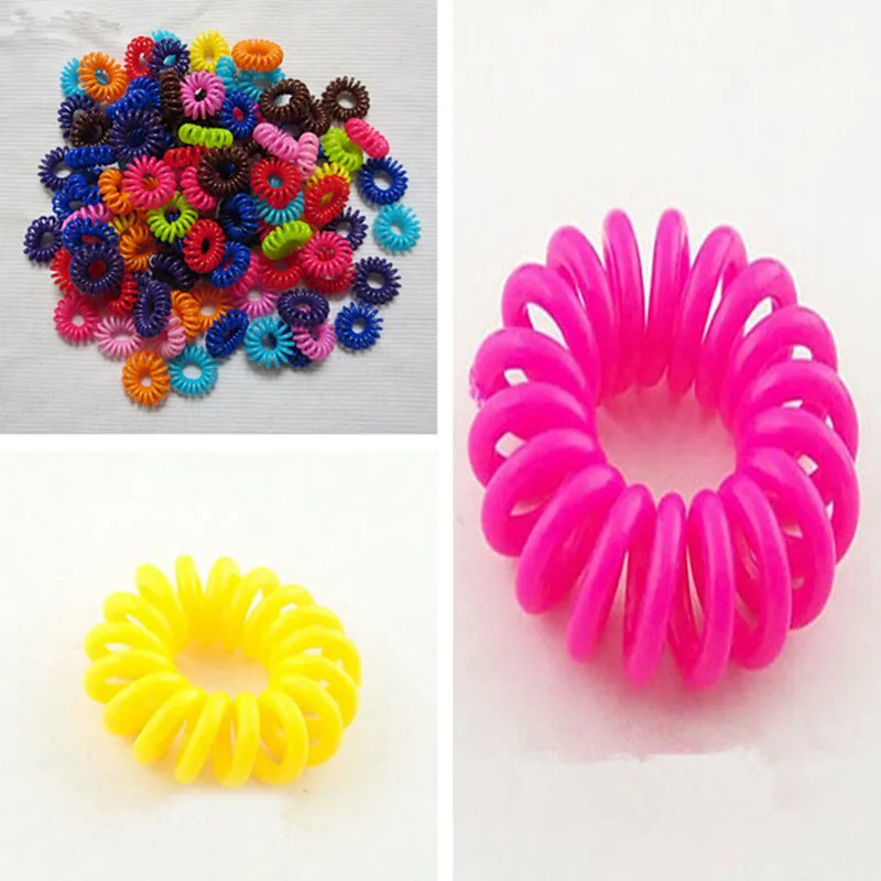 

1Pc Candy Color Telephone Line Gum Hair Ropes Girl Tie Hair Accessory Elastic Hairband For Girl