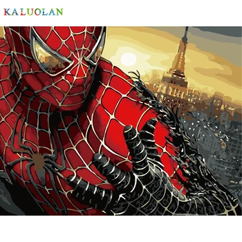 

Frameless picture on wall acrylic paint by numbers diy painting by numbers unique gift oil painting 40X50cm The Spider-Man